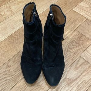 Black suede booties